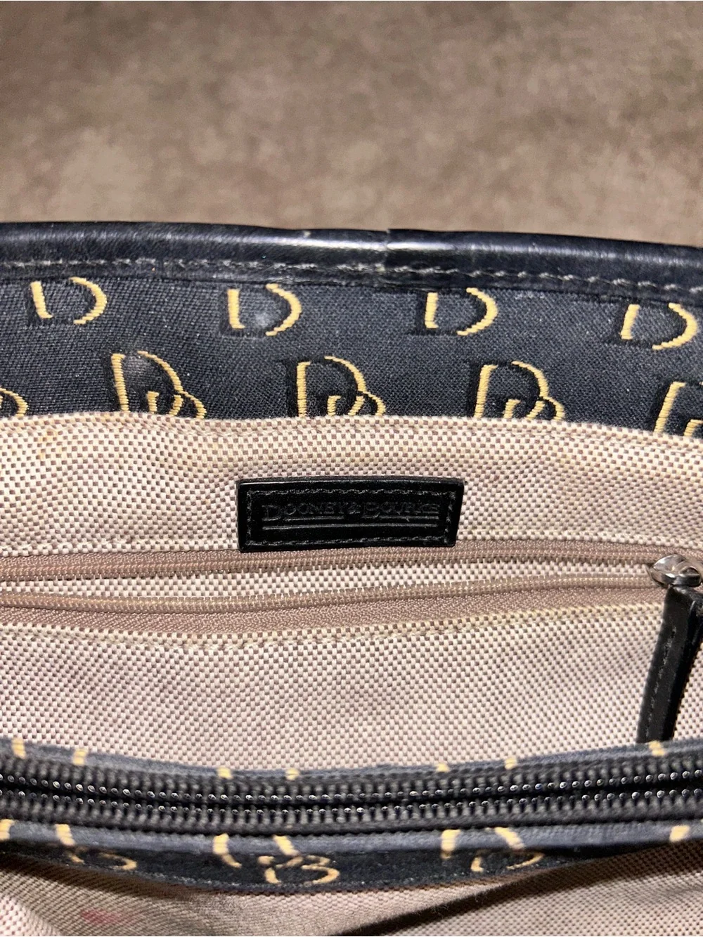 Dooney and Bourke Signature Monogram Canvas Satchel Handbag